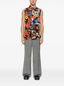 Moschino floral-print sleeveless shirt - Zwart