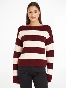 Tommy hilfiger  Gestreepte Trui met Ronde Hals Deep Rouge Calico