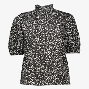 TwoDay dames blouse zwart met witte print