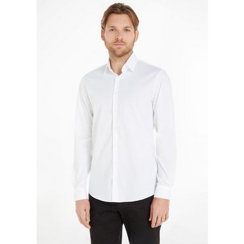 Calvin Klein Businessoverhemd POPLIN STRETCH SLIM SHIRT met kentkraag