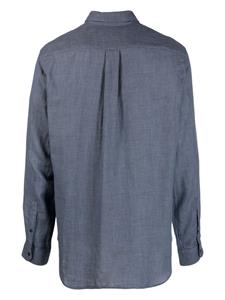 Vince spread-collar cotton shirt - Blauw
