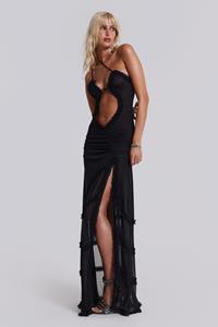 Jaded London Fatale Maxi Dress in Midnight Black