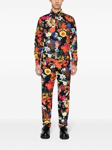 Moschino floral-print cotton shirt - Zwart