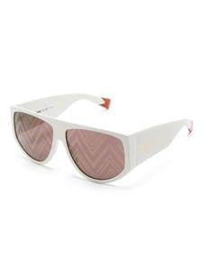 MISSONI EYEWEAR logo-print D-frame sunglasses - Wit