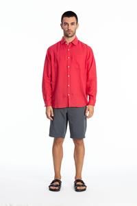 RAVENS VIEW IBIZA Herren vegan Hemd Lennon Electric Rot