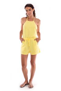 RAVENS VIEW IBIZA Damen vegan Strampelanzug Aruba Short Mono Limonengelb