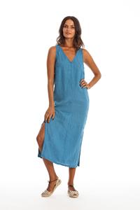 RAVENS VIEW IBIZA Damen vegan Kleid Winona Maui Blau