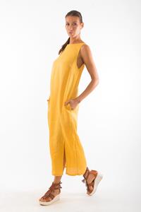 RAVENS VIEW IBIZA Damen vegan Kleid Gala Gold Gelb