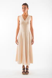 RAVENS VIEW IBIZA Damen vegan Ärmelloses Kleid Veronika Sand Beige