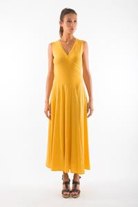 RAVENS VIEW IBIZA Damen vegan Kleid Ärmellos Veronika Gold Gelb