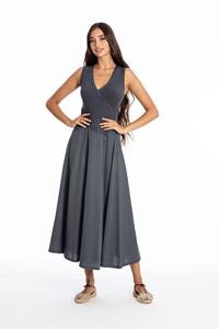 RAVENS VIEW IBIZA Damen vegan Kleid Ärmellos Veronika Lava Blau