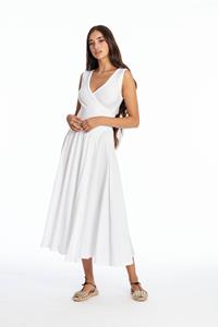 RAVENS VIEW IBIZA Damen vegan Kleid Ärmellos Veronika Weiß