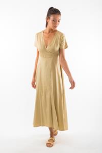 RAVENS VIEW IBIZA Damen vegan Kleid Calypso Kamelgelb