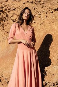 RAVENS VIEW IBIZA Damen vegan Kleid Veronika Koralle Lehm