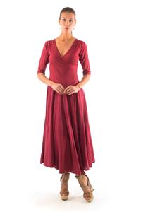 RAVENS VIEW IBIZA Damen vegan Kleid Veronika Burgundy Rot