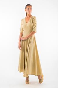 RAVENS VIEW IBIZA Damen vegan Kleid Veronika Kamelgelb