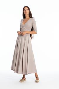 RAVENS VIEW IBIZA Damen vegan Kleid Veronika Stein Grau