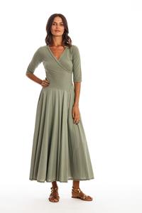 RAVENS VIEW IBIZA Damen vegan Kleid Veronika Khaki Grün