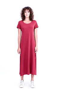RAVENS VIEW IBIZA Damen vegan Kleid Uma Granatrot