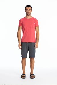 RAVENS VIEW IBIZA Herren vegan T-Shirt Rundhalsausschnitt Wild Pocket Flamingo Rosa