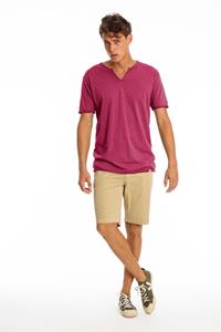 RAVENS VIEW IBIZA Herren vegan T-Shirt Eros Granat Rosa