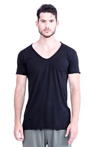 RAVENS VIEW IBIZA Herren vegan T-Shirt V-Ausschnitt Wild Schwarz