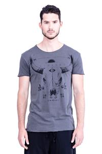 RAVENS VIEW IBIZA Herren vegan T-Shirt Buffalo Anthrazitgrau