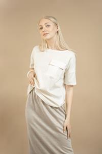 TAWAST Damen vegan T-Shirt Boxy Meteorite Weiß