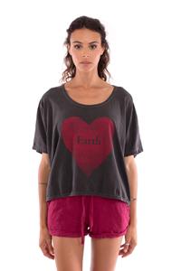 RAVENS VIEW IBIZA Damen vegan T-Shirt Love Earth Anthrazitgrau