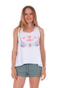 RAVENS VIEW IBIZA Damen vegan T-Shirt Ärmellos Save The Corals Weiß