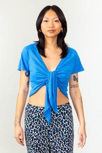 MAHLA Damen vegan Evike Knotentop Kornblumenblau