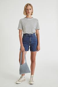 Infinitdenim Damen vegan T-Shirt Basic Kurzärmelig Gestreift