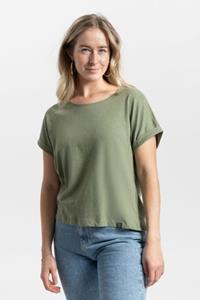 Kuyichi Damen vegan T-Shirt Bella Armee Grün