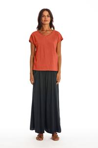 RAVENS VIEW IBIZA Damen vegan T-Shirt Arizona Erde Rot