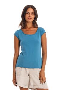 RAVENS VIEW IBIZA Damen vegan T-Shirt Boyfriend Maui Blue