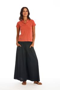 RAVENS VIEW IBIZA Damen vegan Polo T-Shirt Alexa Erde Rot