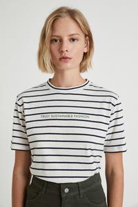 Infinitdenim Damen vegan T-Shirt Gestreift wahrhaft Nachhaltige Mode