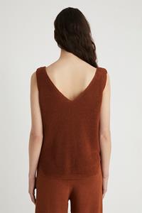 Infinitdenim Damen vegan Top Gestrickt Terracotta