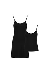 CharlieMary Damen vegan Slip Dress & Top Set First Layer Schwarz
