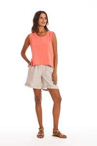 RAVENS VIEW IBIZA Damen vegan T-Shirt Ärmellos Ivy Koralle Rosa