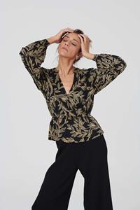 Lovjoi Damen vegan Bluse Marilin Dark Garden Schwarz
