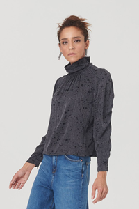 Lovjoi Damen vegan Bluse Malali Charcoal Flecken Grau