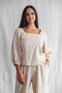 Jyoti Fair Works Damen vegan Bluse Nalini Sand