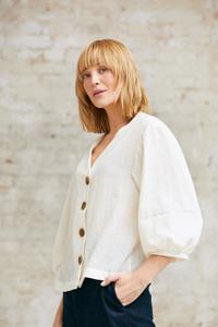 Jyoti Fair Works Damen vegan Bluse Jamisha Creme