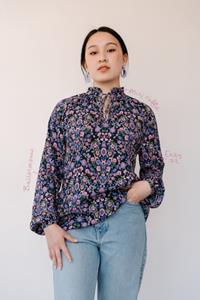 Common and Sense Damen vegan Bluse Camilla Lila & Blau