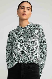Lovjoi Damen vegan Bluse Alaiya Sprinkled Leo Schwarz & Weiß