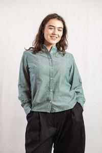 Jyoti Fair Works Damen vegan Bluse Nisha Eukalyptus