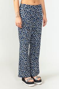 MAHLA Damen vegan Daria Hose Blau Leopard
