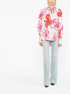 The Attico Diana shirt met bloemenprint - Wit