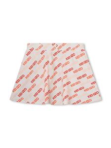 kenzokids Kenzo Kids Piqué katoenen rok met logoprint - Beige